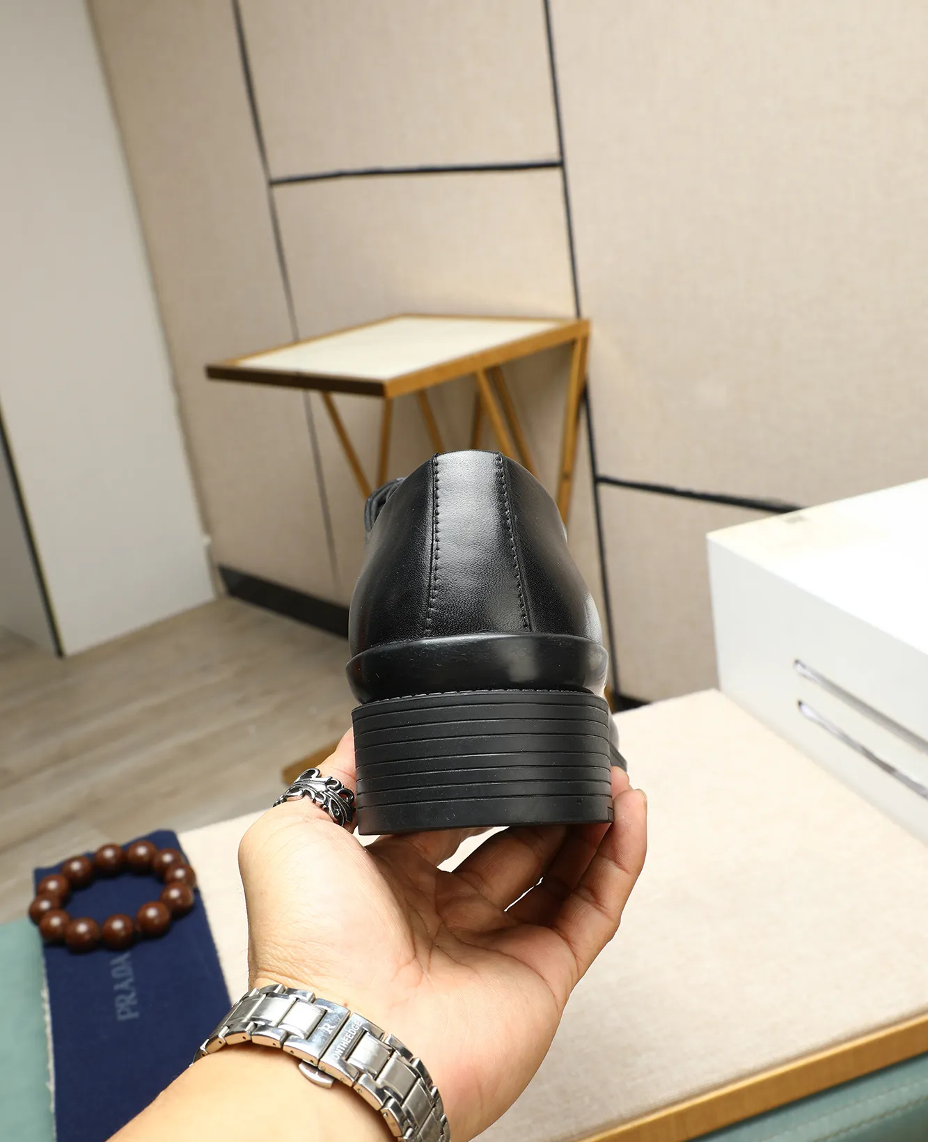 Men's men's shoes 💰540 (water-dyed cow leather) 📛📛PRADA high-end counter's latest formal business leather shoes 👔original and highest quality! Imported from Italy 🇮🇹 first-layer calfskin fabric ➕ cowhide lining Original outsole Formal size: 38➖44 (45 customized)